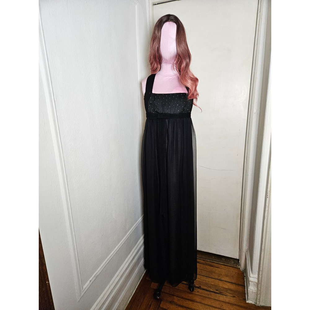 Delightful knitting trim High waisted black dress